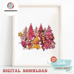Winnie The Pooh Pink Christmas Tree PNG