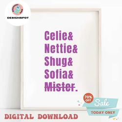Celie Nettie Shug Sofia Mister The Color Purple SVG
