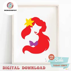 Ariel the Mermaid Princess SVG Download File Plotter File Crafting Plotter Cricut