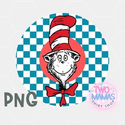 Checkered Dr.Suess PNG, Checkered Png, Read Across America Day, Cat hat, Funny Cat png, Dr.Suess Sublimation Designs, Tr