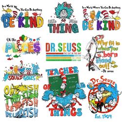 Dr. Suess Png Bundle, Dr. Suess Png, Cat In The Hat PNG, Dr. Suess Day Png, Miss Thing 1 Png