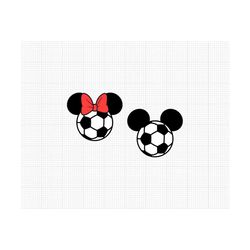 Soccer, Mickey Minnie Mouse, Sports, Ball, Team, Ears Head Bow, Svg and Png Formats, Cut, Cricut, Silhouette, Clipart, I