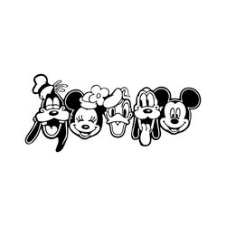 Mickey & co SVG, easy cut file for Cricut, Layered by colour