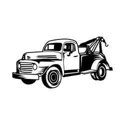Tow Truck SVG | Vintage Car Towing SVG | Towing Truck Decal Drawing Illustration | Cricut Cutting File Clipart Vector Digital Dxf Png Eps Ai
