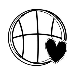 basketball svg, basketball outline, basketball clipart, basketball heart svg, basketball mom svg, love basketball svg