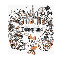 Retro Halloween Minnie Cartoon Disneyland Characters PNG