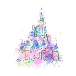Magic Kingdom Watercolor Castle Png