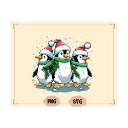 Penguin Christmas Png, Cute Penguin Png, Animal Christmas Png , Penguin Lover PNG, Penguin Winter Holiday Png, Merry Chr
