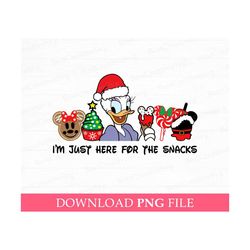 I'm Just Here For The Snacks, Christmas Miss Duck Png, Holiday Season Png, Christmas Snacks Png, Vacay Mode, Png File Fo