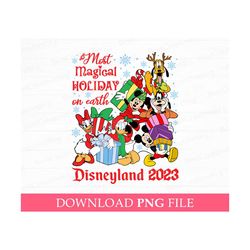 Most Magical Holiday On Earth Png, Chirstmas Png, Merry Christmas Png, Mouse and Friends Png, Gifts and Snowflakes, Png