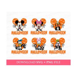 Bundle Mouse and Friends Halloween Svg, Happy Halloween Svg, Trick or Treat Svg, Spooky Vibes, Bats and Spiders, Png Fil