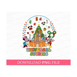 Christmas Universal Studios Png, Christmas Mouse and Friend Png, Christmas Magical Kingdom Png, Christmas Tree, Png File