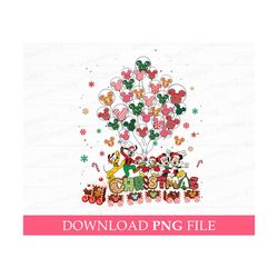 Christmas Mouse and Friends Png, Christmas Balloons Png, Christmas Train and Snowflakes, Png File For Sublimation, Insta