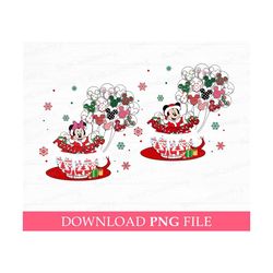 Bundle Christmas Png, Mouse and Friend Png, Merry Christmas Png, Mouse in Cup, Christmas Balloons and Gifts Png, Png Fil