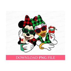 Christmas Best Friends Png, Christmas Miss Mouse and Duck Png, Christmas Snacks with Girls Png, Holiday Season Png, Png