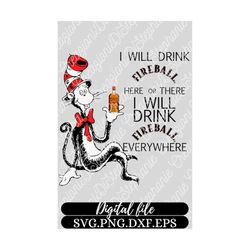 Cat in the Hat, Fireball, SVG, PNG, Digital Download
