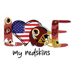 Love My Redskins Svg, Washington Redskins logo Svg, NFL Svg, Sport Svg, Football Svg, Digital download