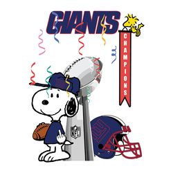 Snoopy Champions New York Giants Svg, NFL Svg, Sport Svg, Football Svg, Digital download