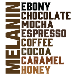 Melanin Ebony Chocolate Mocha Espresso Coffee Cocoa Caramel Honey Svg, African American Women T-Shirt Design