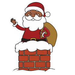 Black Santa Claus In A Chimney Svg, Christmas Svg, Santa Svg, Holidays Svg, Merry christmas Svg, Digital download