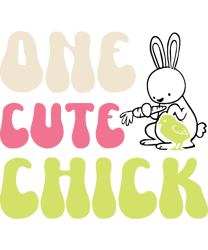 One cute chick Svg, Happy Easter Day Svg, Easter Day Svg Cut File, Easter Day Svg Quotes, Digital Download