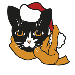 Cat wearing a santa hat Svg, Christmas Cat Svg, Cat face Svg, Cat Holidays Svg, Christmas Svg, Digital download (1)