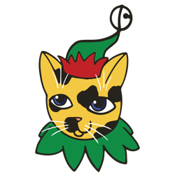 cat wearing a elf hat svg, christmas cat svg, cat face svg, cat holidays svg, christmas svg, digital download