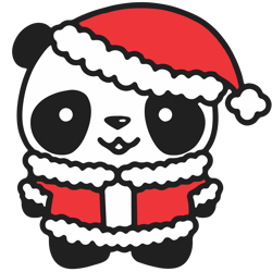Kawaii Christmas Panda Svg, Cute Christmas Panda Clipart Svg, Kawaii Christmas Svg, Digital download (1)
