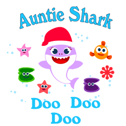 Auntie Shark Svg, Baby Shark Christmas Svg, Shark family Svg, Christmas Shark Svg, Santa Shark Svg, Digital Download