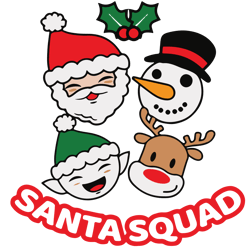 Santa Squad Svg, Christmas face Svg, Elf Svg, Santa claus Svg, Reindeer Svg, Snowman Svg, Digital download