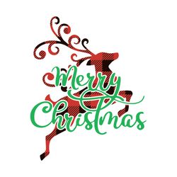 Merry Christmas Deer Svg, Christmas Svg, Deer Clipart, Buffalo Plaid Svg, Winter Svg, Holidays Svg, Digital Download