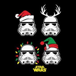 Stormtrooper Christmas face Svg bundle, Christmas Star Wars Svg, Santa Stormtrooper Reindeer Elf Lights Svg