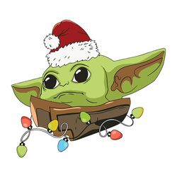 Baby yoda christmas lights Svg, Baby yoda clipart, Star wars christmas Svg, Yoda santa Svg, Digital download