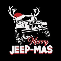 Merry Jeep-mas Svg, Christmas Jeep Svg, Jeep clipart, Santa Hat Svg, Reindeer Svg, Digital Download