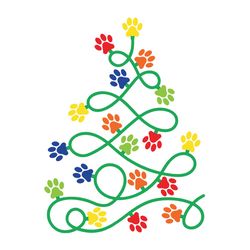Paw Christmas Tree Svg, Paw clipart, Christmas tree clipart, Merry Christmas Svg, Winter Svg, Holidays Svg, Digital file