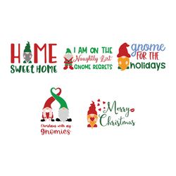 Gnome Svg bundle, Gnome clipart, Christmas Gnome Svg, Gnome Holidays Svg, Gnome Png, Digital download (1)