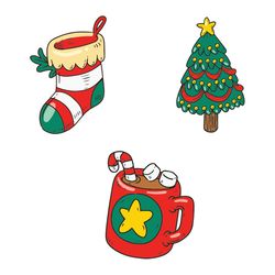 New Year Svg Bundle, Christmas Tree Digital Files Svg, Gifts Svg, Christmas Decoration Svg Bundle zip cut File