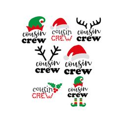 Cousin Crew Svg Bundle, Cousin Crew Christmas Svg, Family Christmas Svg, Elf Svg, Reindeer Svg, Santa Svg, Digital File