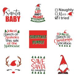 Christmas Svg Bundle, Santa baby Svg, Christmas clipart, Gnome Svg, Santa Svg, Reindeer svg, Digital Download