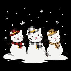 Cat Snowman Svg, Cat Christmas Svg, Leopard Svg, Buffalo Plaid Svg, Cat Lover Svg, Xmas Svg, Digital Download