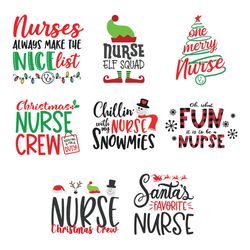 Christmas Nurse Svg Bundle, Nurse Clipart, Elf Svg, Holidays nurse Svg, Christmas holidays Svg, Digital download
