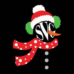 Snowman Monogram Svg, Snowman Clipart, Snowman Christmas Svg, Snowman Santa Svg, Holidays Svg, Digital Download