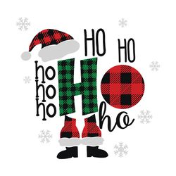 Santa Ho Ho Ho Svg, Christmas clipart, Santa Christmas Svg, Santa buffalo plaid Svg, Holidays Svg, Digital Download