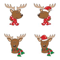 Reindeer Svg Bundle, Reindeer Christmas, Reindeer Clipart, Rudolph Clipart, Santa Reindeer Svg, Digital Download