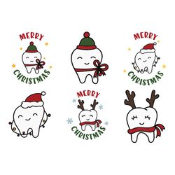 Dental christmas Svg Bundle, Tooth Merry christmas Svg, Tooth clipart, Christmas Dentist Svg, Tooth Santa Svg