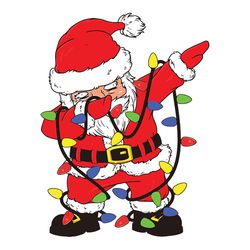 Dabbing Santa Claus Svg, Christmas Lights Svg, Santa clipart, Noel Svg, Winter Svg, Holidays Svg, Digital Download