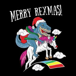 Merry RexMas Svg, Dinosau santa riding Unicorn Svg, Merry Christmas Svg, Santa Svg, Christmas clipart, Digital download