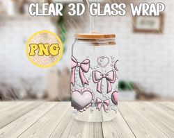 pink bow coquette png, pink coquette puff inflate libbey glass wrap, pearl png, pink and pearls png, trendy coquette 3d