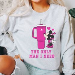 pink stanly shirt, gift for tumbler lover, obsessive cup gift, retro mouse sweatshirt for her, emotional support, only m