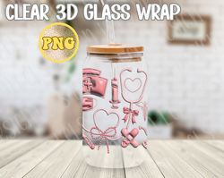nurse puff inflate libbey glass wrap png, coquette pink bow png glass wrap design, pink 3d inflate, rn sublimation png f